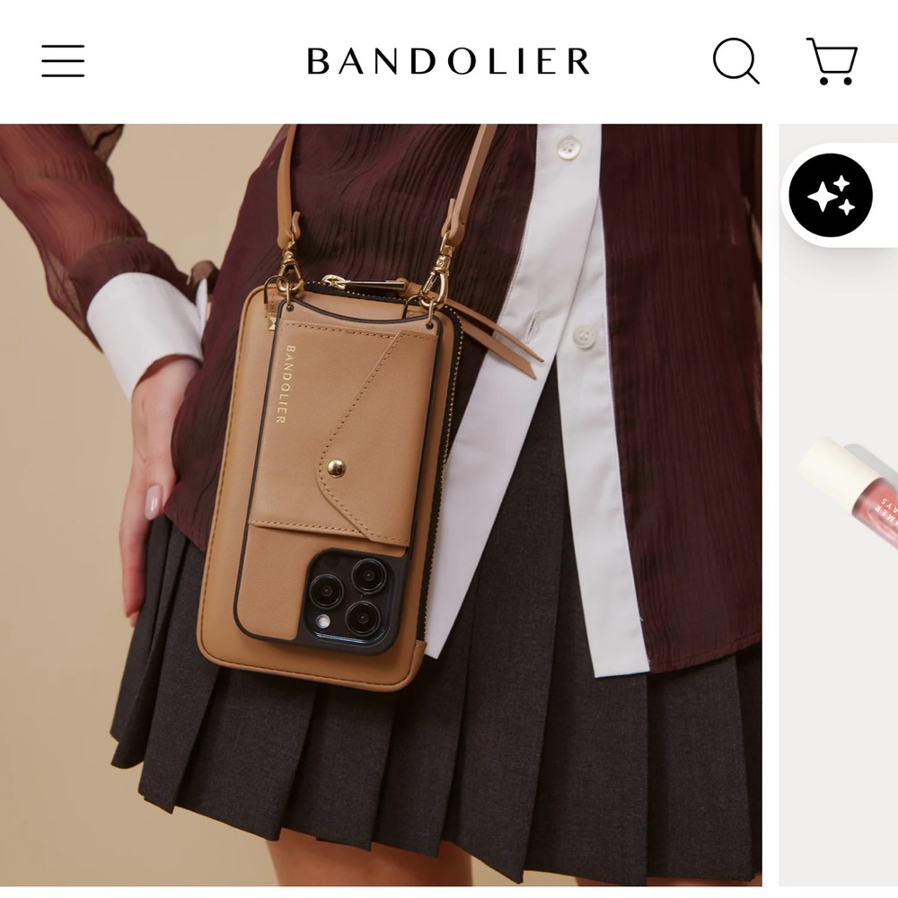 Bandolier Brown Crossbody Phone Case with pouch